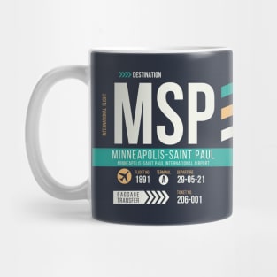 Minneapolis Saint Paul (MSP) Airport Code Baggage Tag Mug